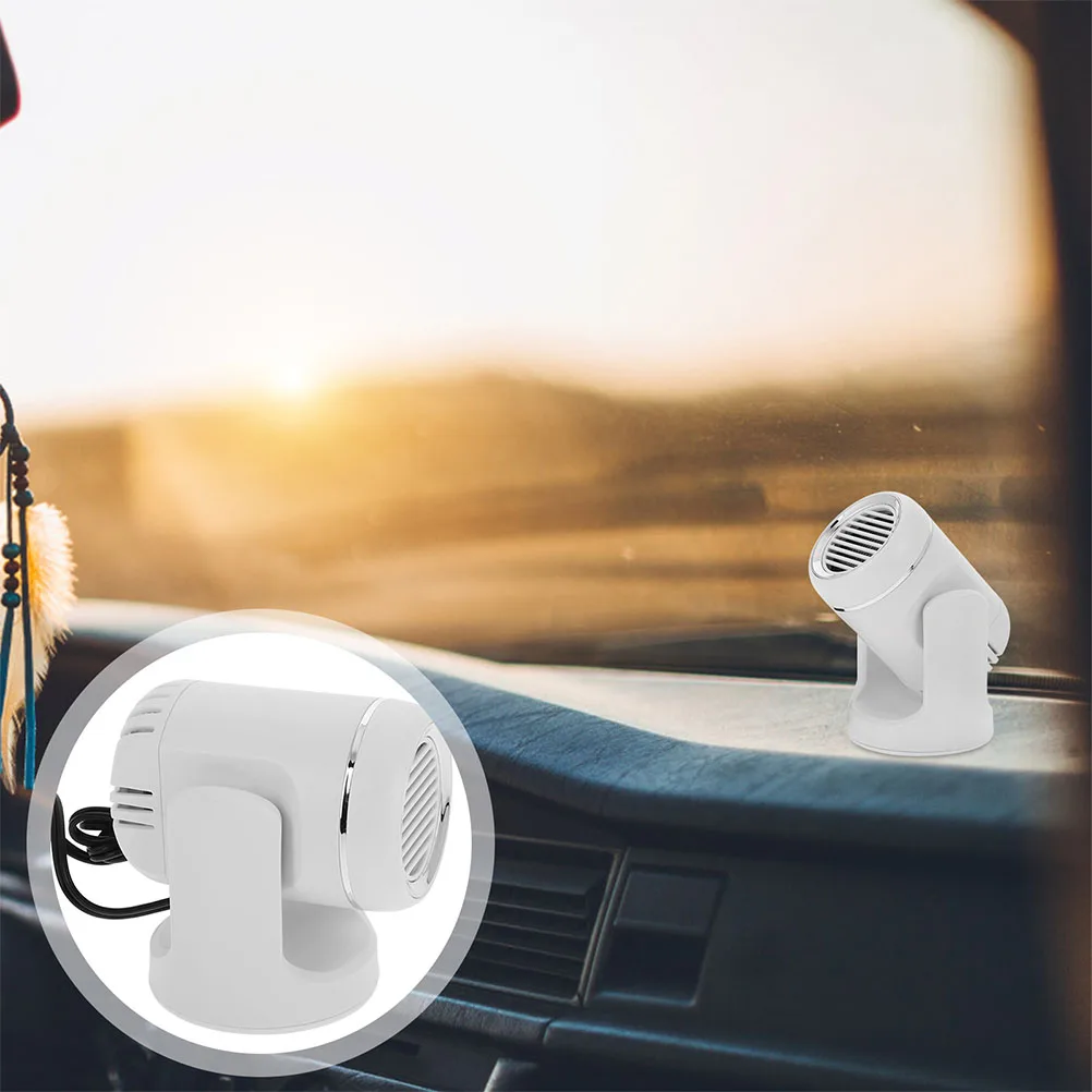 

Dual-Use 12V Heater Fast Heating Function Rotating Design Portable Vehicle Truck Space Heater White Color