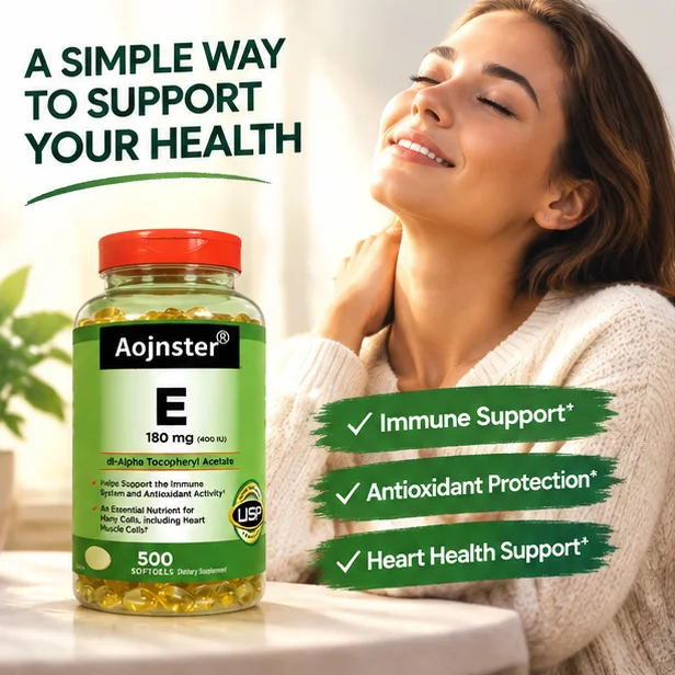 Vitamin E 400 IU Softgels, dl-Alpha Tocopheryl Acetate Ingredient, Transparent Bottle, 500 Count, Adult Daily Dietary Supplement