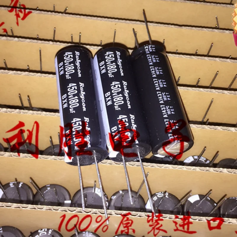 2PCS 180UF 450V Ruby RUBYCON capacitor 450V 180UF 18X50 BXW high frequency