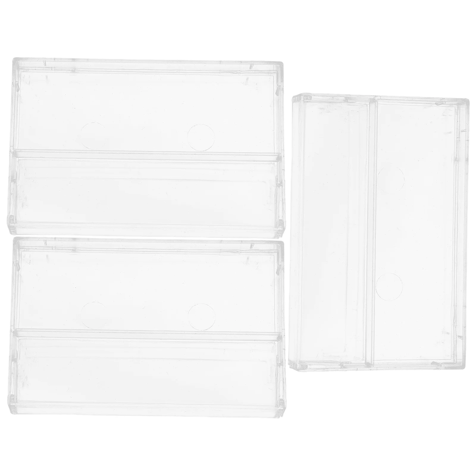 

3Pcs Plastic Cassette Tape Cases Stackable Storage Box for Blank Tapes DIY Craft Projects Clear Protective Cover Set
