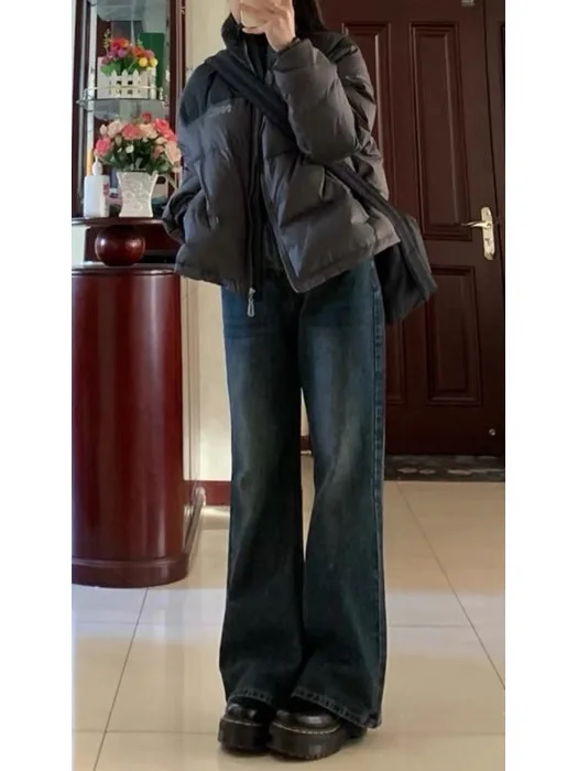

High Waist Loose Straight Leg Jeans Women's Retro Bell Bottoms Comfortable Autumn Winter Denim Pants plus Size Vintage Jeans