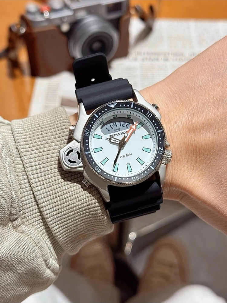 Новые подростковые винтажные модные крутые многофункциональные электронные часы Millennium с двойным дисплеем для занятий спортом на открытом воздухе