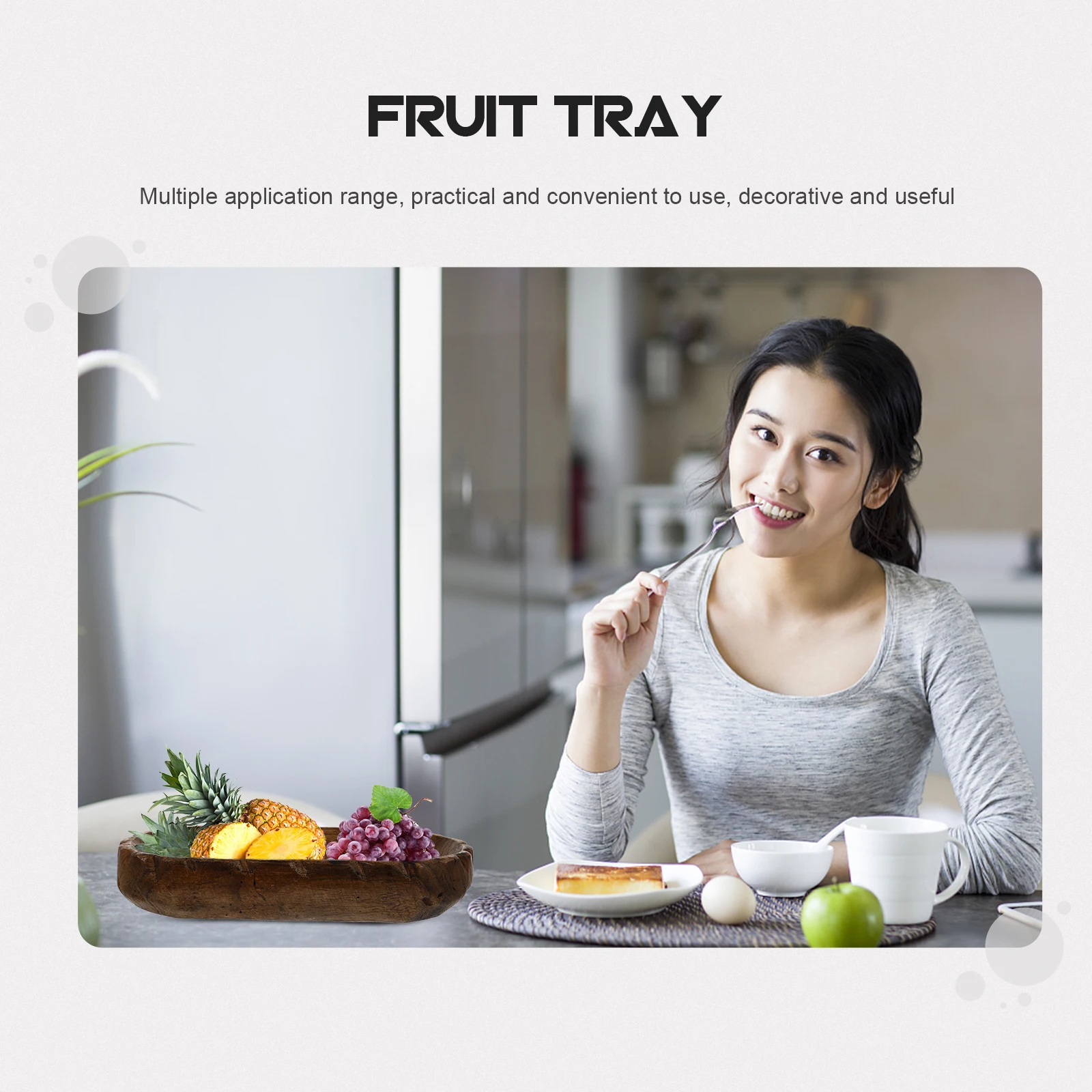 

Wavy Edges Fruit Dish Wooden Plate Handicraft Dried Fruit Serving Plate Home Restaurant Party Decorative Practical Costeffective