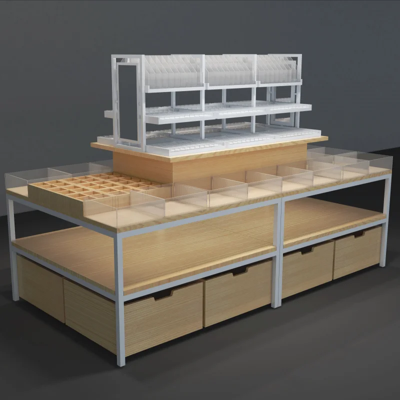 Изготовленная на заказ подставка для демонстрации ювелирных изделий из дерева и металла с легкими крючками из ламината для хранения сережек и сережек