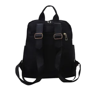 Simple large capacity PU Black Travel Bag for Women, Student Backpack Harajuku Solida, Unisex Backpack, High Street Bags 12 Main Sales Black Women's Backpack - №6