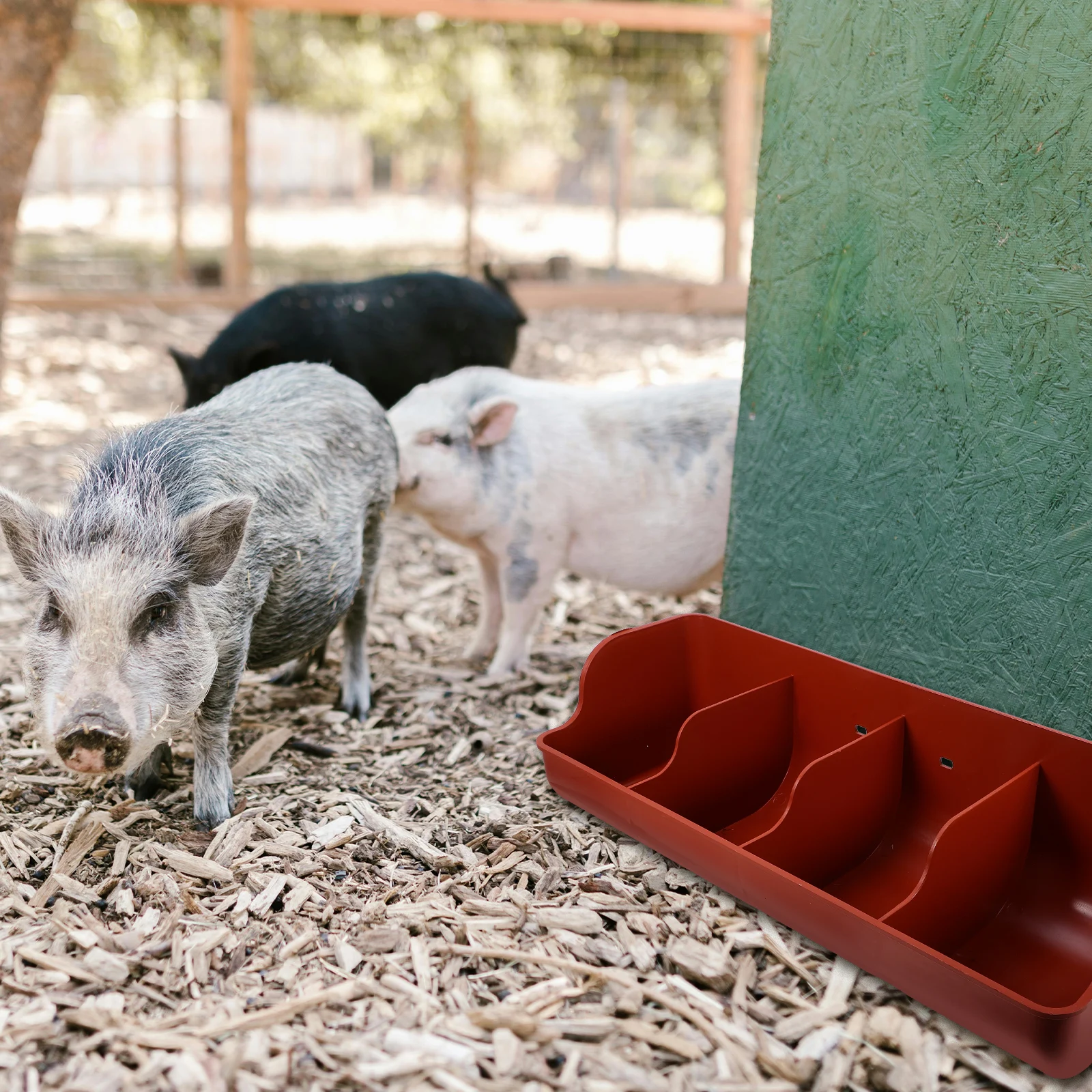 

Feeding Trough for Goats Animal Feeder High Capacity Small Hanging Fence Plastic