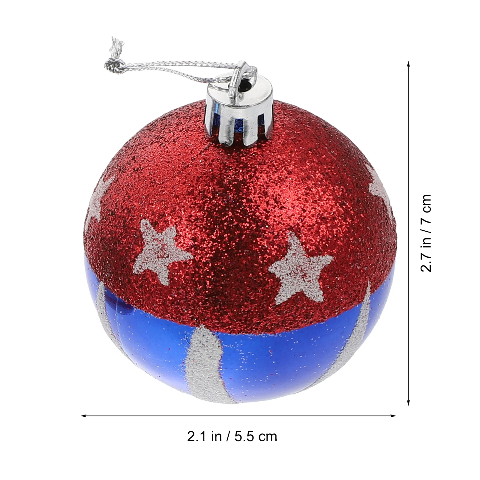 

12 Pcs Christmas Prop Ball USA Patriotic Hanging Decoration Photo Party Supplies Festival Independence Day Pendants Ornament