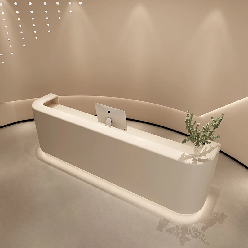 

Originality High-quality Cream Style Reception Desk Multifunctional Salon Counter Conference Podium Stand Office Furniture