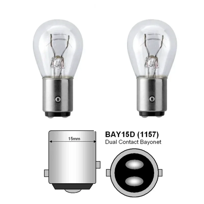 2pcs 1157 P21/5W S25 12V21/5 BAY15D Car Clear Glass Lamp Brake Tail Bulb Car Indicator Halogen Stop Lamp Brake Bulbs 12499 view 6