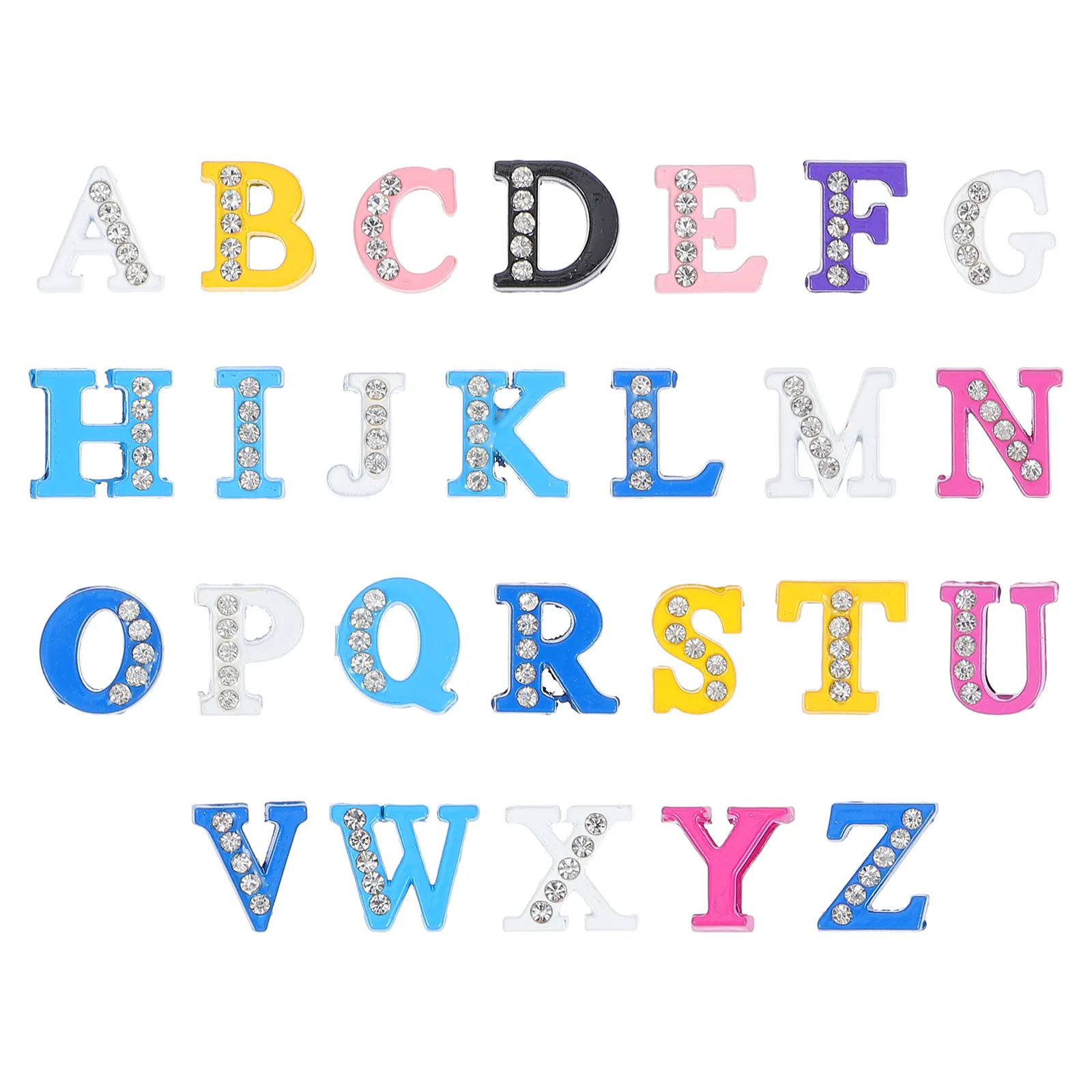 

26 Pcs Alphabet Rhinestone Charms Beads Jewelry Initial Bracelet Making Pendant