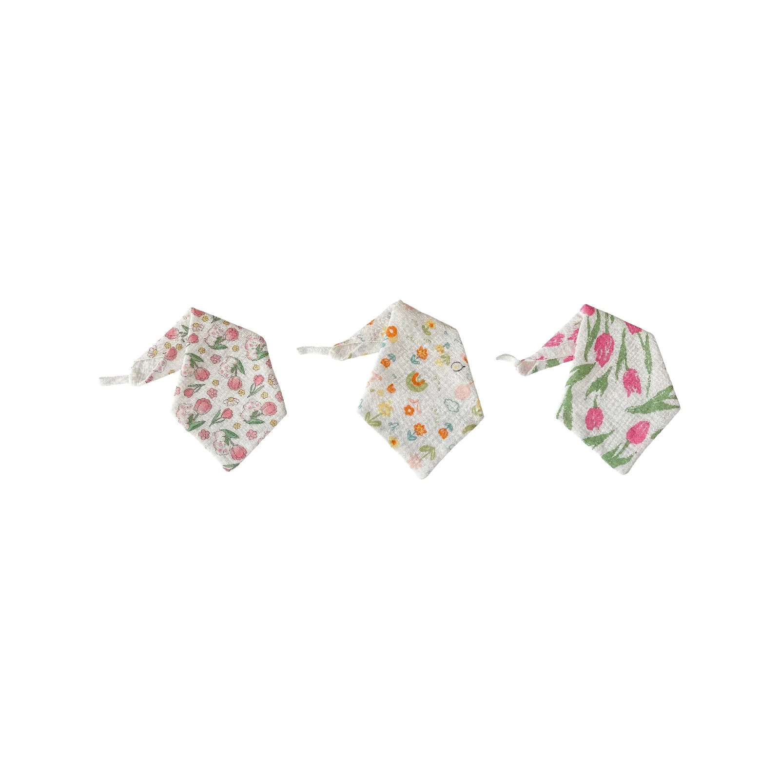 

Baby saliva towel and small square towel combination: Cuddle Rabbit+Flower World+Big Pink Tulip (3 pieces)