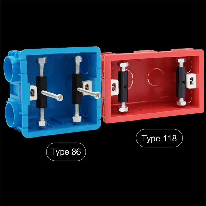 10Sets Cassette Repairer Dark Box Repair Screw Plug Switch Old Socket Boxes Replacement Fixed Wall Repair Box Support Rod Accs