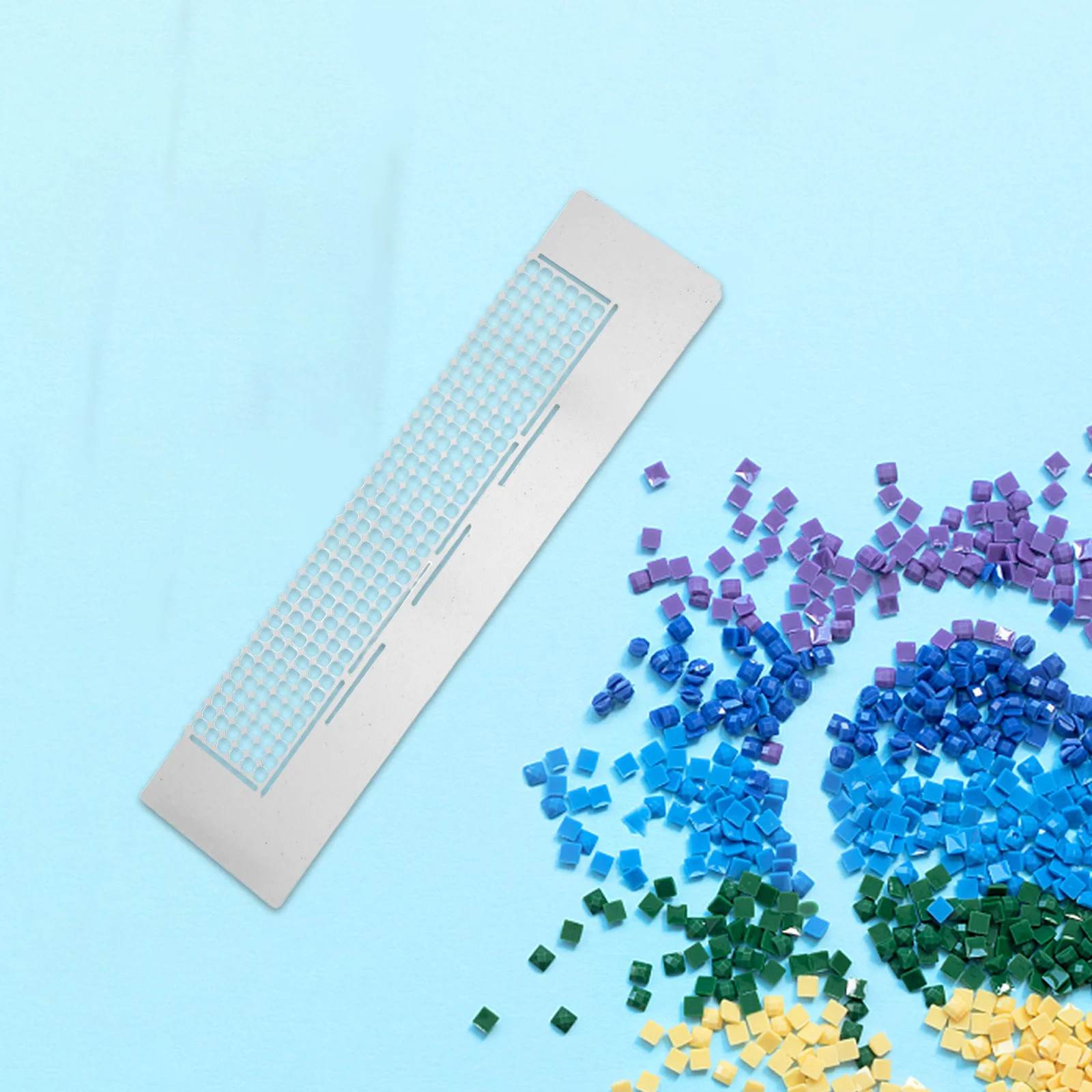 

3Pcs Stainless Steel Rhinestone Mesh Ruler Precision DIY Embroidery Tool 216 Grids Antistick Durable