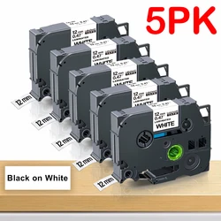 5PK 231 Label Tape 12mm Compatible for Brother tze231 131 431 531 631 731 Label for Brother P-Touch PT-H110 PTD210 Label Printer