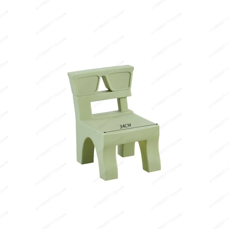 

Simple modern backrest children's stool designer home porch shoe changing stool Nordic Internet celebrity plastic stool