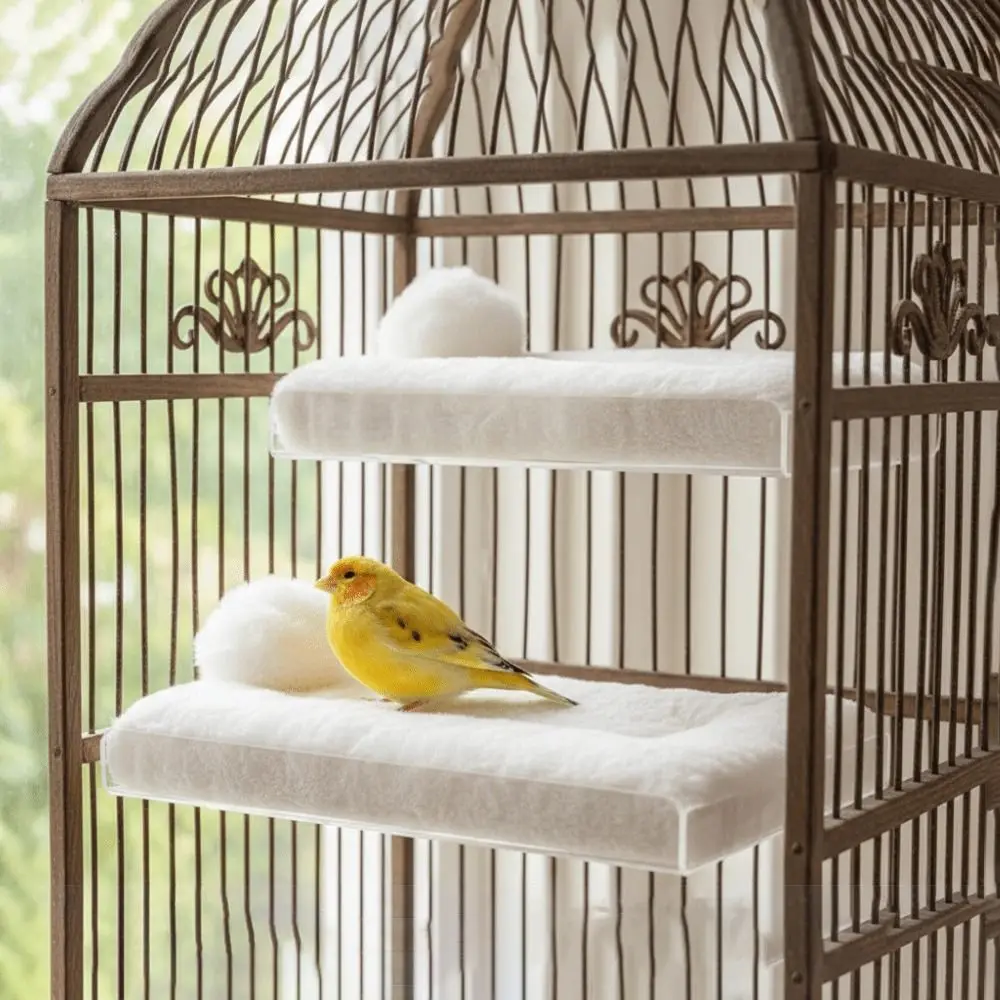 

Warm Parrot Platform Detachable Acrylic Bird Resting Stand Comfortable Washable Parrot Sleeping Bed Pet Bird Cages