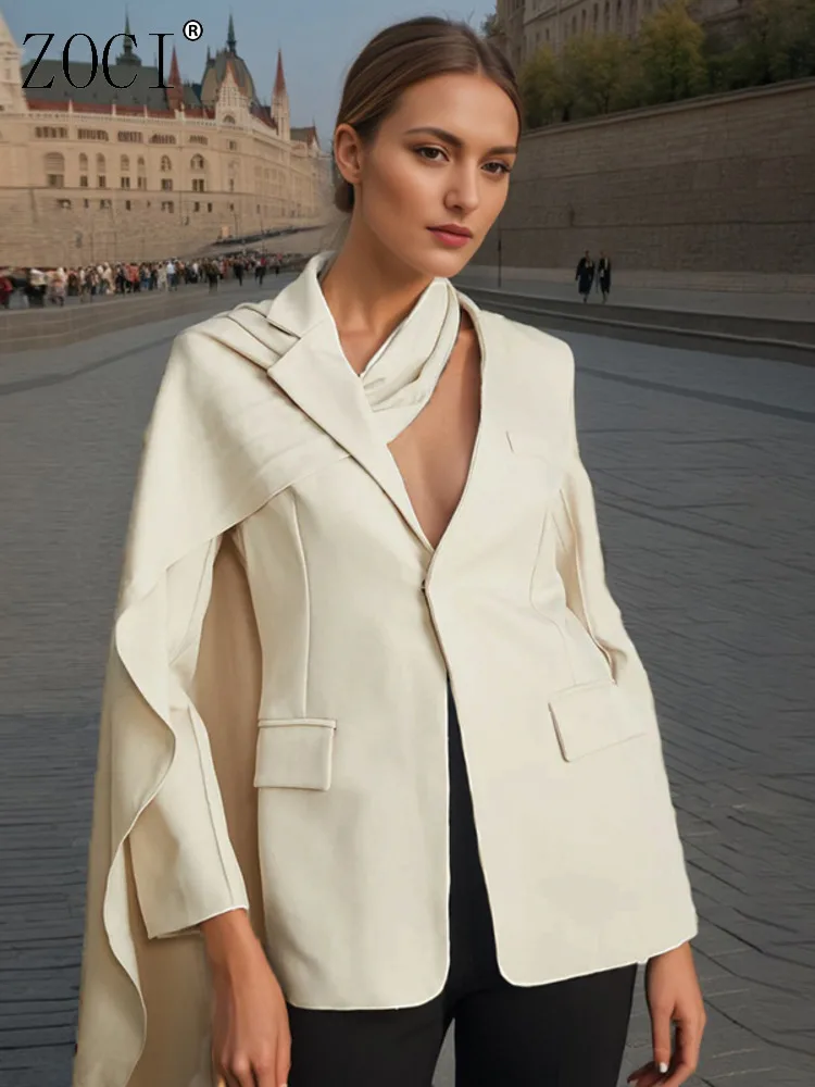 

ZOCI ажурные женские пиджаки в стиле пэчворк, однотонные пиджаки для подиума, женские пальто, офисные женские топы, новинка весны 2023 г.