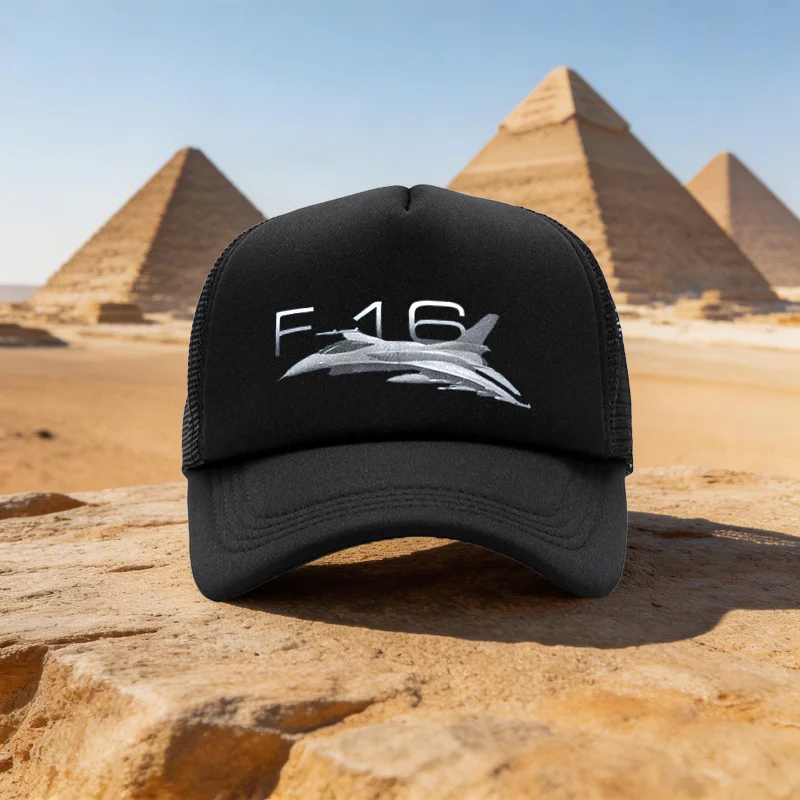 2026 All-Season Unisex Lightweight Mesh Baseball Cap with F16 Fighter Jet Model, Outdoor Individual Style Duckbill Hat for Famil