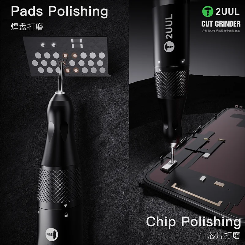 Amoladora 2UUL DA84 CVT versión Pro puerto de carga tipo C Control de velocidad continuo pluma de pulido para almohadillas de reparación de teléfonos pulido de chips
