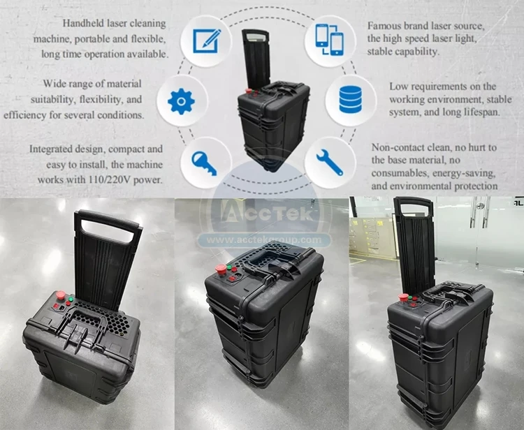 Mini Portable Fiber Laser Cleaning Machine For Rust Removal Machine 100W AKQ-100