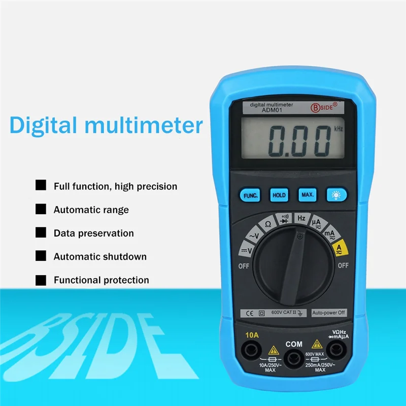 Bside-ADM01 Multifunções Multímetro Digital, AC, DC, Tensão, Corrente, Temperatura, Resistência, Capacitância, Tester de Bolso