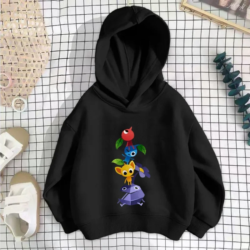 

Pikmin 4 Children Hoodies Pullover Anime Cartoons Game Casual Clothes for Girls Boys Kid Kawaii Tops Cotton Fashion Sweatshirts