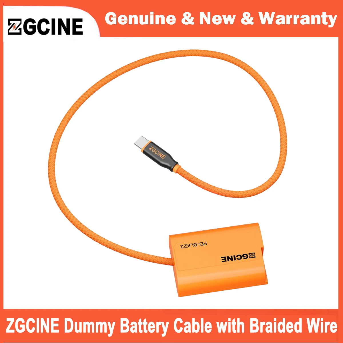 ZGCINE كابل طاقة كابل البطارية الدمية مع سلك مضفر لبطاريات سلسلة USB-C PD إلى Canon Nikon Fujifilm Panasonic Lumix