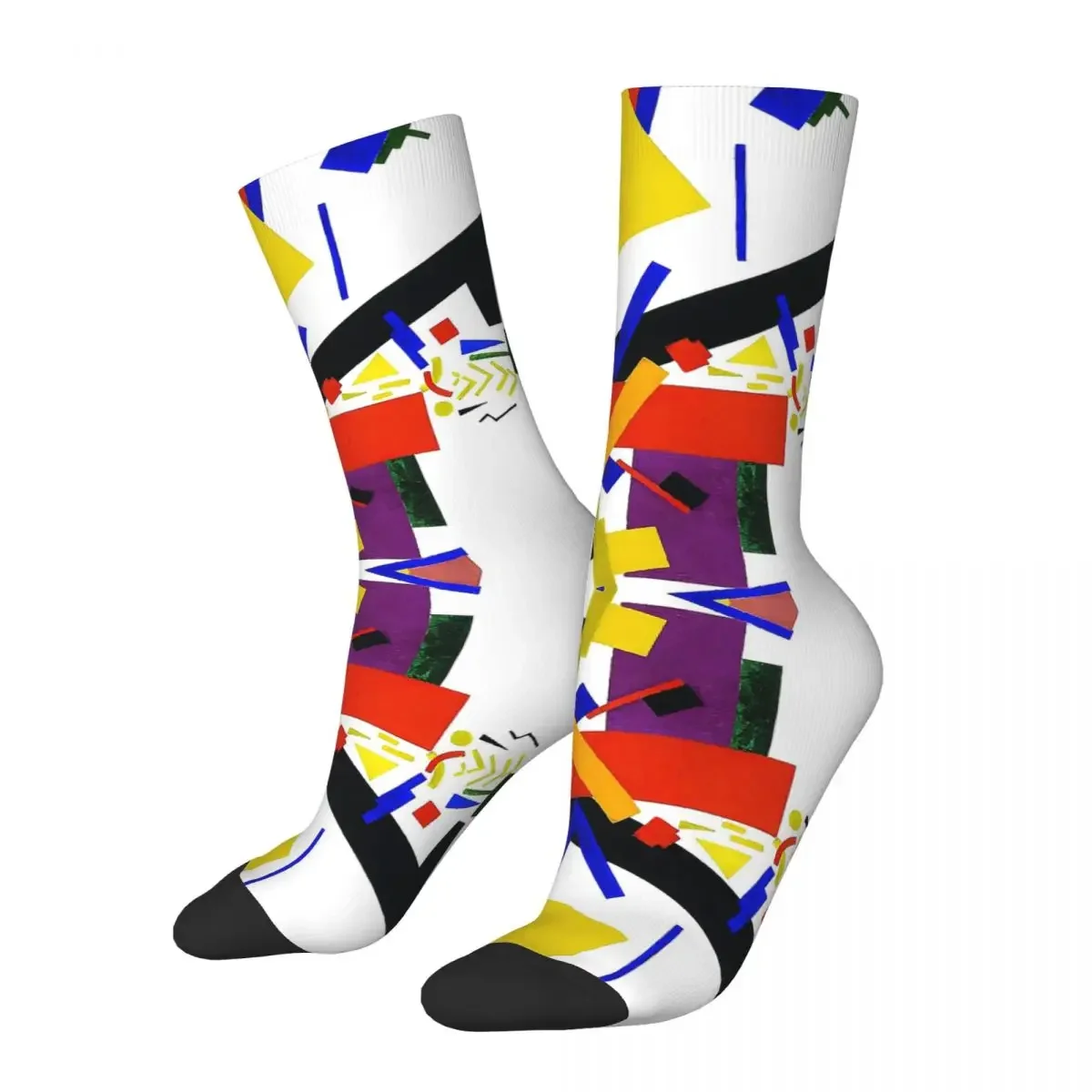 Winter Warm Fashion Women Men Suprematism Kazimir Severinovich Malevich Socks Mondrian Non-slip Skateboard Socks