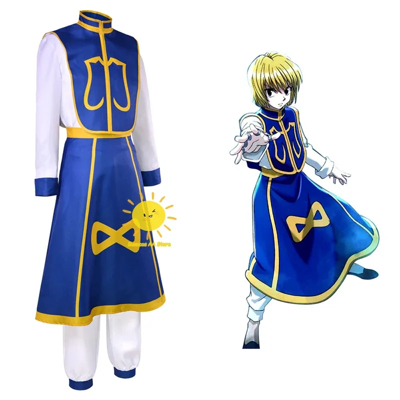 Anime Kurapika Cosplay Hunter X Hunter costumi Cosplay Kurapika uniforme parrucca vestito catene Halloween Carnival Party Cos donna uomo