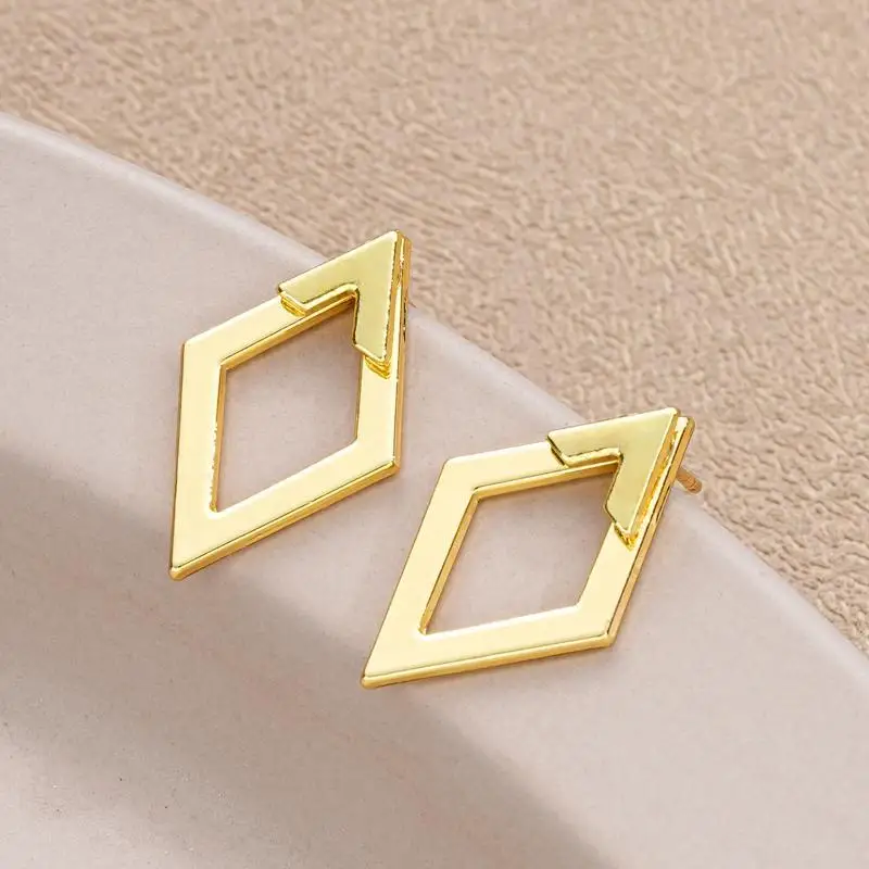 Minimalist Geometric Square Detachable Triangles Stud Earrings For Women Fashion Jewelry Accessories Party Gifts