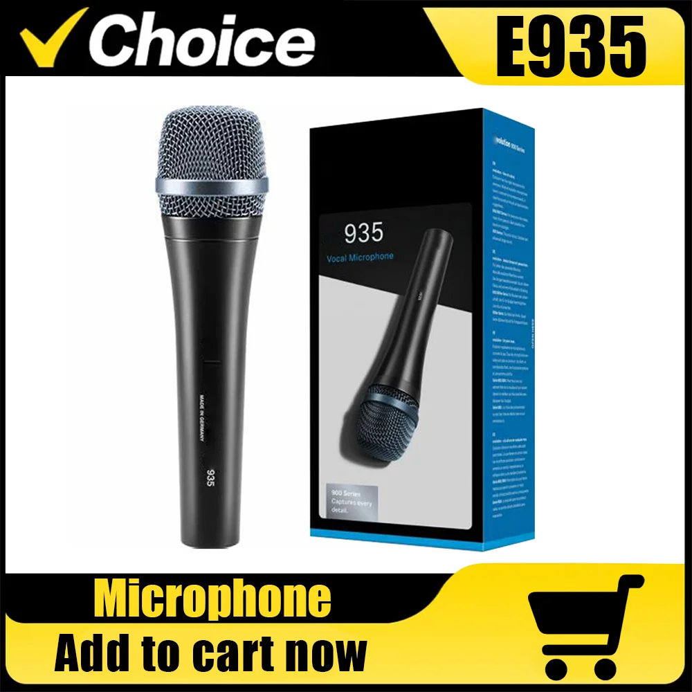 Micrófono Vocal portátil cardioide dinámico profesional E935 e 935 para transmisión en vivo, Karaoke, actuaciones y grabación en escenario