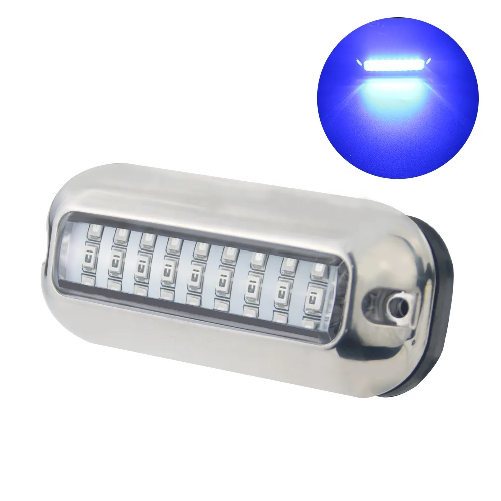 

STLF Blue IP68 Stainless Steel Waterproof UV Yacht Speed Boat Marine Led Underwater Transom Light