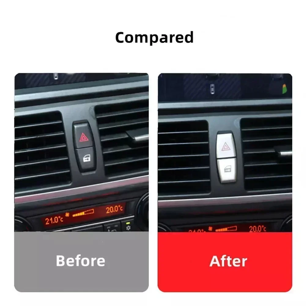 Warn Light Switch Button Cover Sticker Decor Trim Kit/Set For BMW X6 E70 E71 E84 E60 Replace Car Accessories