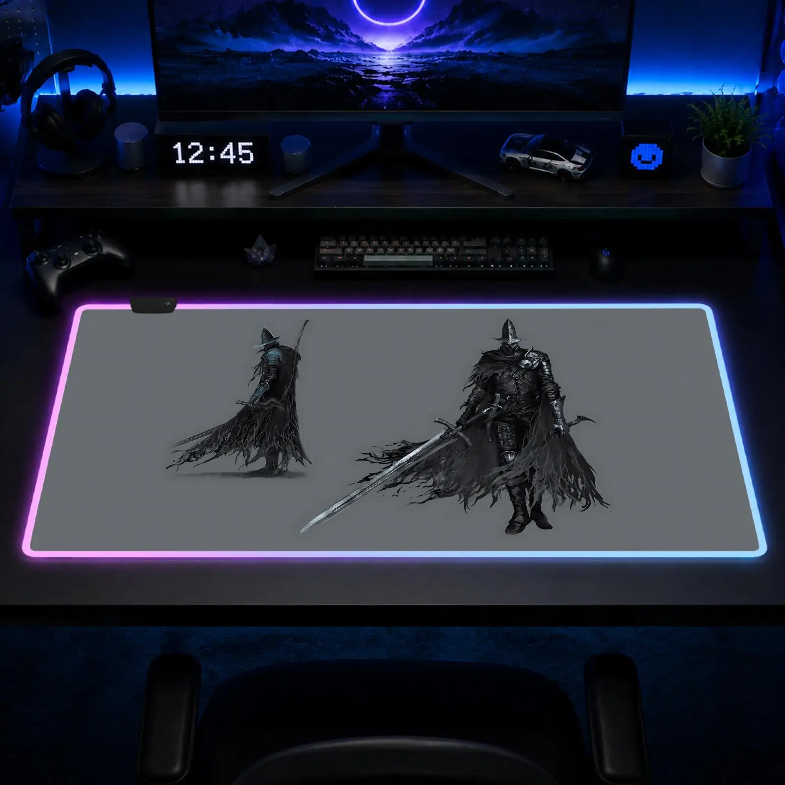 

Dark S-Souls 3 Mouse Pad Gaming Anime Mouse Pad XXL RGB Desk Mats LED Table Pads Backlit Rubber Desktop