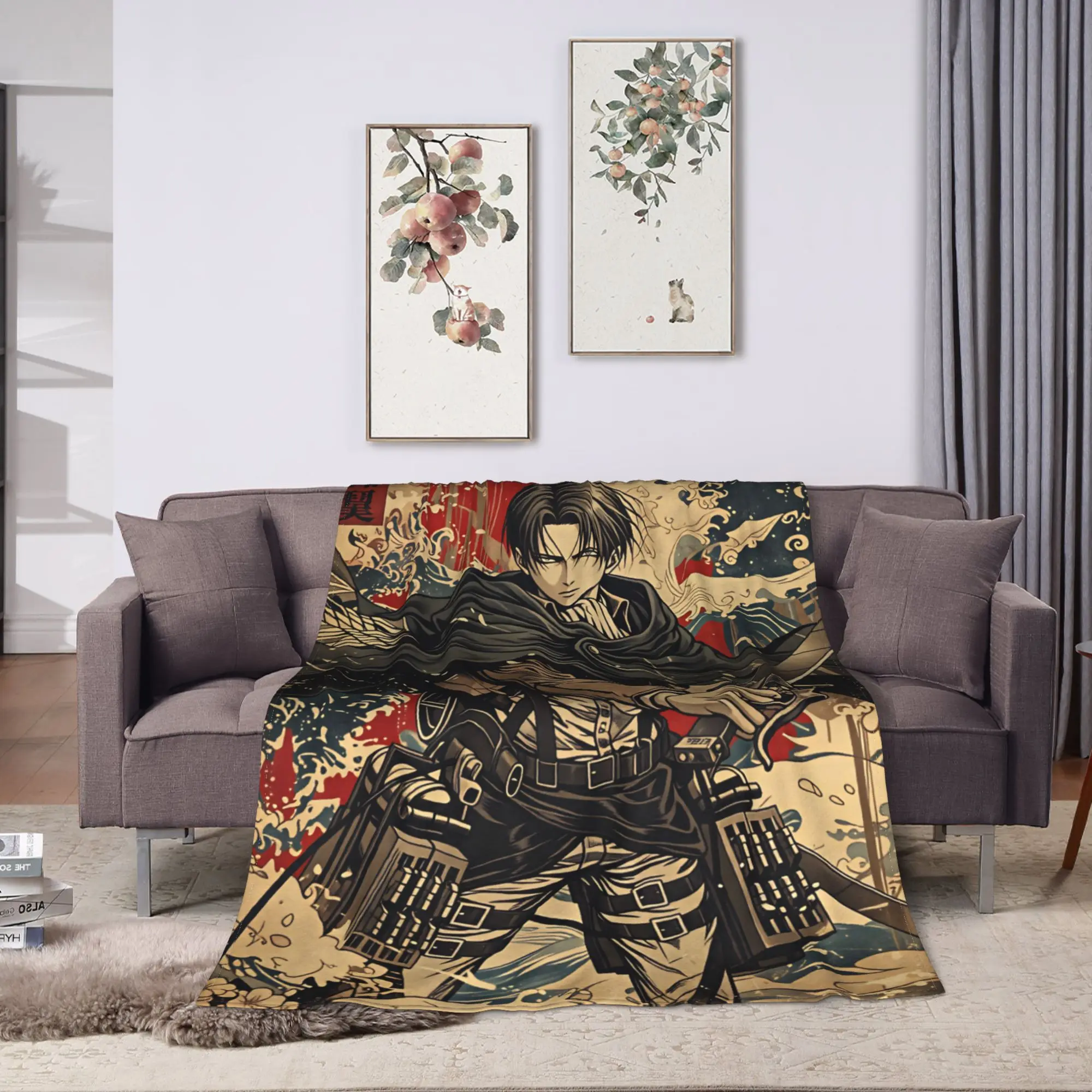 Attack On Titan Super Warm Blanket  Camping Plush Throw Blanket Pattern Home Decor Flannel Bedspread Sofa Bed Cover