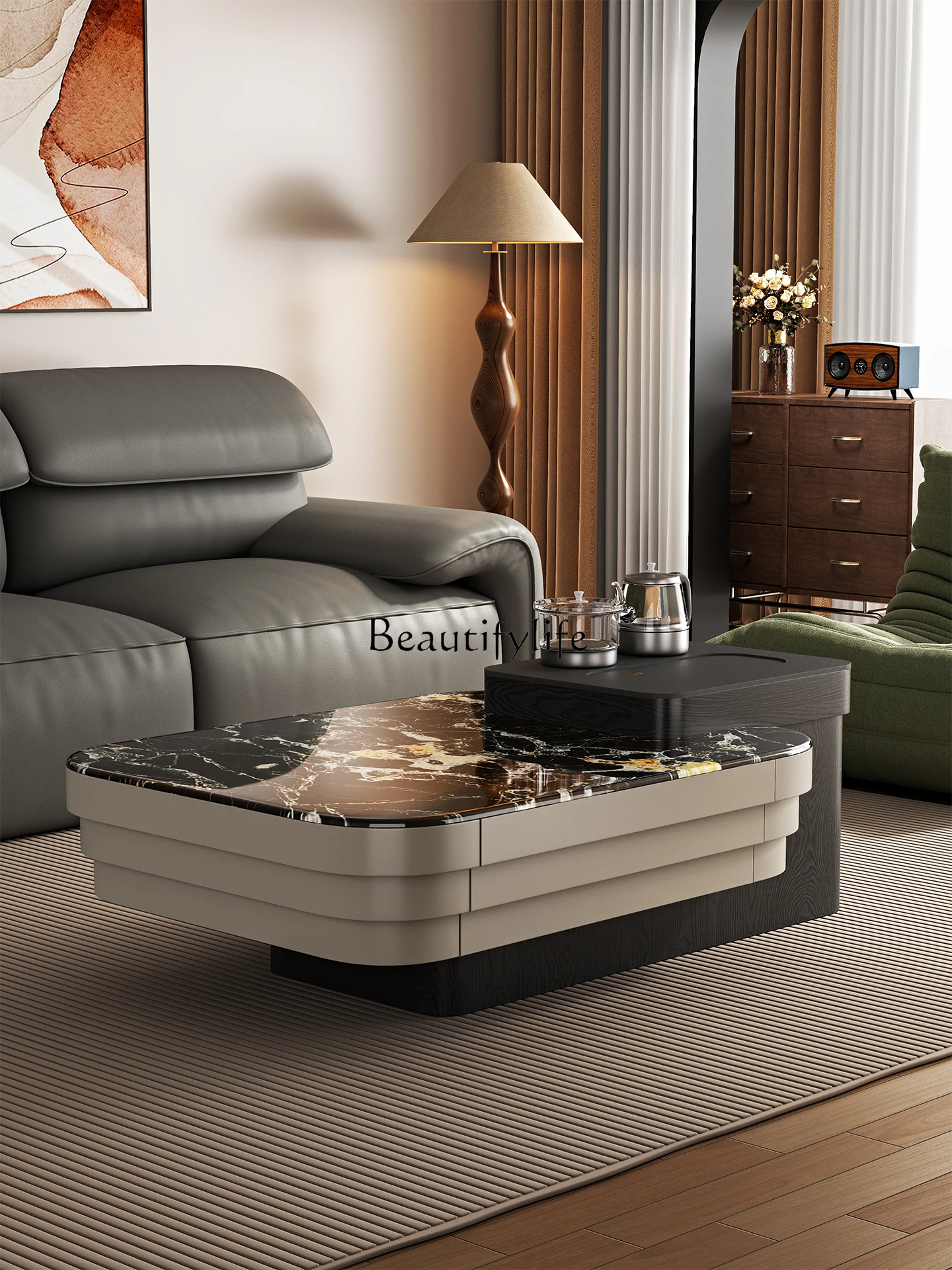 

Italian light luxury living room coffee table household small apartment