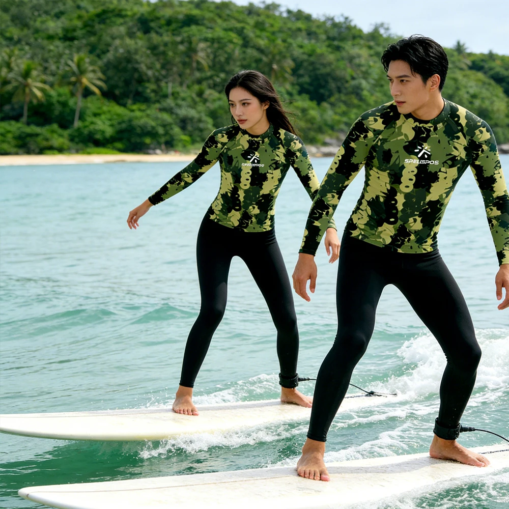 

Rash Guard Long Sleeve Surfing Water Clothing Men's and Women's Swimming Shirt UPF50+Breathable Swimwear for Touring Water Sport