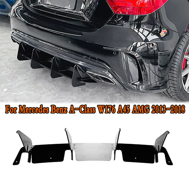 

For Mercedes Benz A-Class W176 A45 AMG 2013-2018 Rear Bumper Lip Diffuser Spoiler Splitter Protector Car Styling Auto Accessory