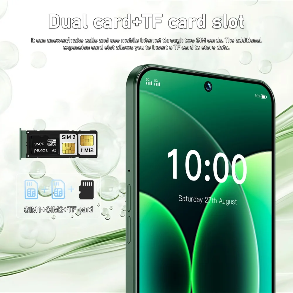 K-Touch Smartphone 5G For M18 Pro Max Mobile Phones 7.3 Inch HD Full Display 22G+2TB 7800mAh Battery 5G Dual Sim Card Cell Phone Android Unlocked 48MP+16MP Camera