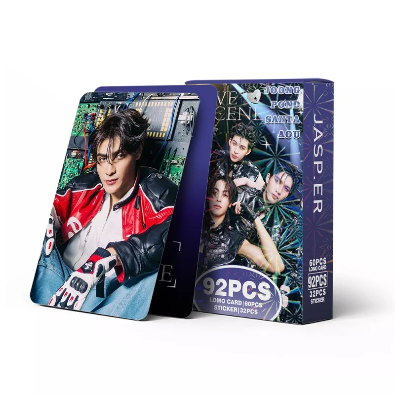  92PCS JASP.ER Love Scene Photocards Set 60 Lomo Cards + 32 Stickers Joong Pond Santa Aou Thai Idol Merch For Fans image 5