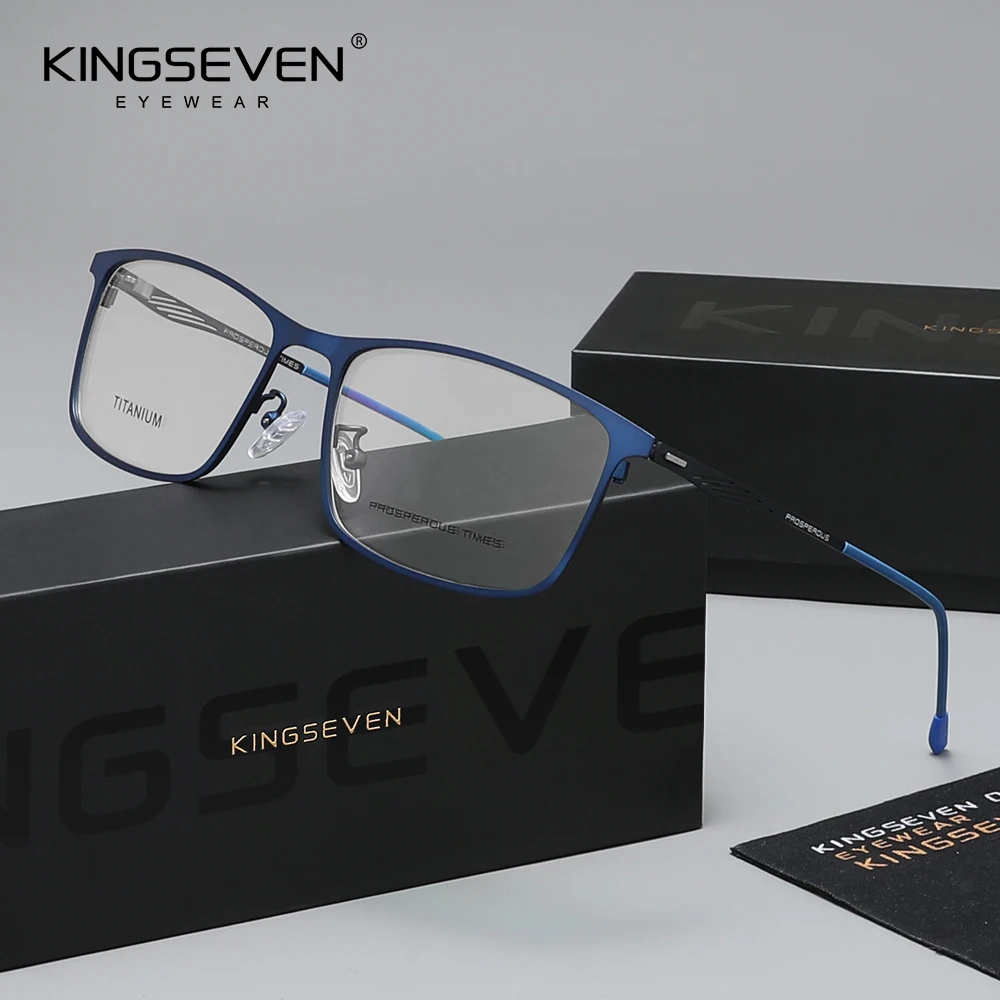 

Очки KINGSEVEN с защитой от синего света, модные, для мужчин и женщин, для компьютера, защитные, от синих лучей, повседневные, деловые, титановая оправа