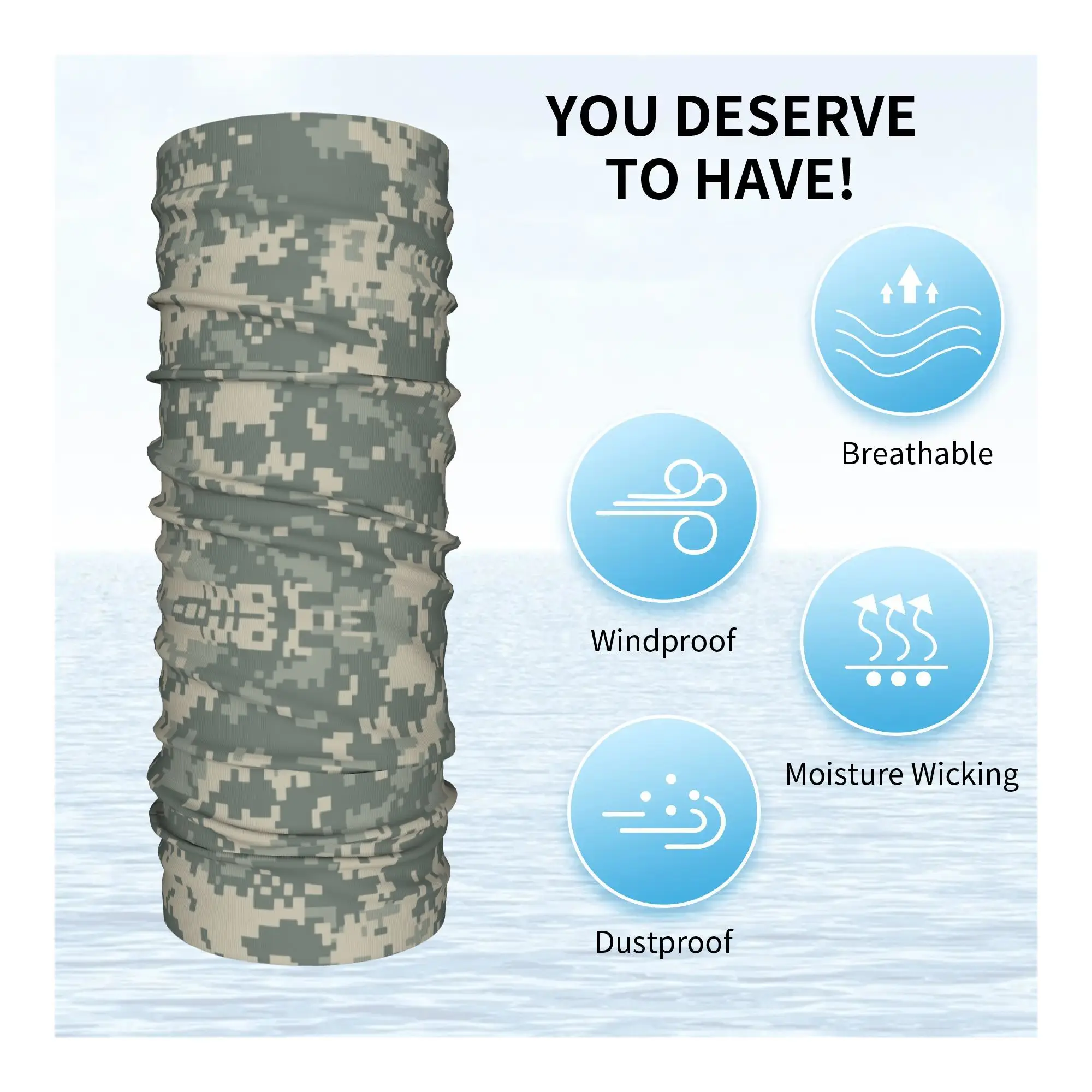 مخصص الجيش التمويه الرقبة الجراب الرجال النساء الأشعة فوق البنفسجية الوجه درع الشتاء العسكرية كامو باندانا وشاح لركوب الدراجات