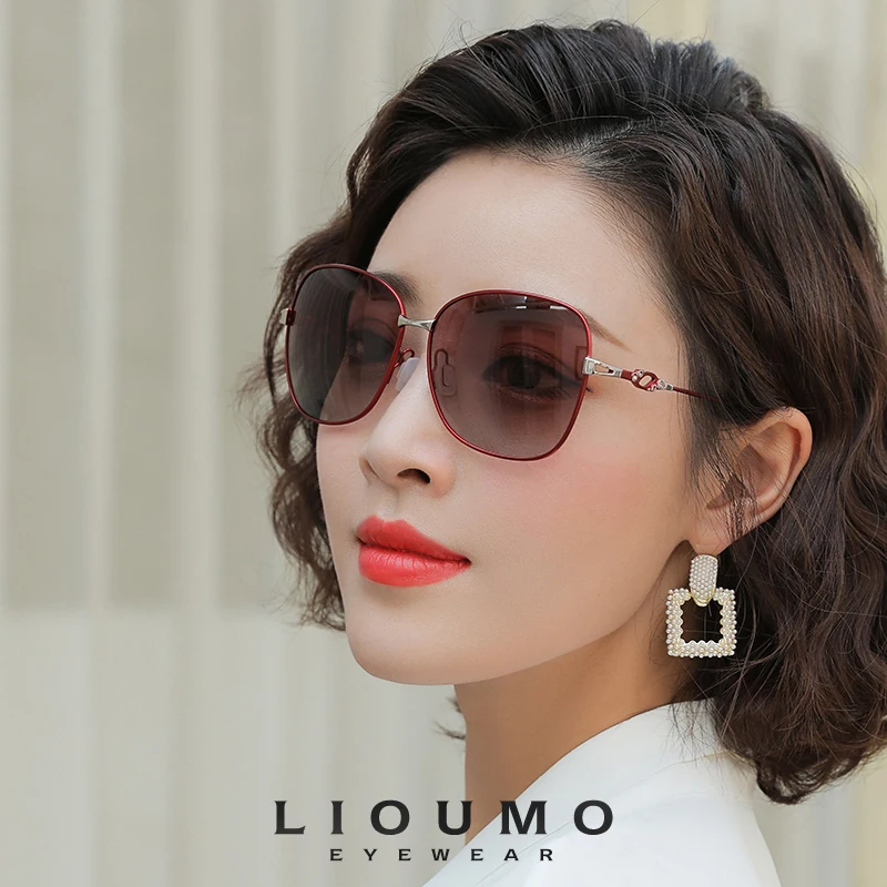 

LIOUMO 2024 Fashion Crystal Design Polarized Sunglasses Women Glasses Travelling Goggle Gradient Lens Anti-Glare zonnebril dames