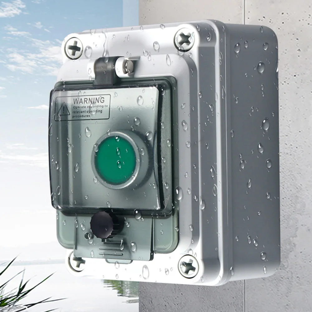 Outdoor Waterproof IP66 Push Button Box 1 Way Momentary Button Switch Wiring Box 130*80*100mm Self-reset Power Switch Electrical