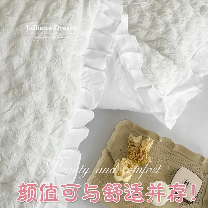 Princess pillow case soft cotton double pillow covers decorative Long pillow cases textile pillowcase Design ruffle sham