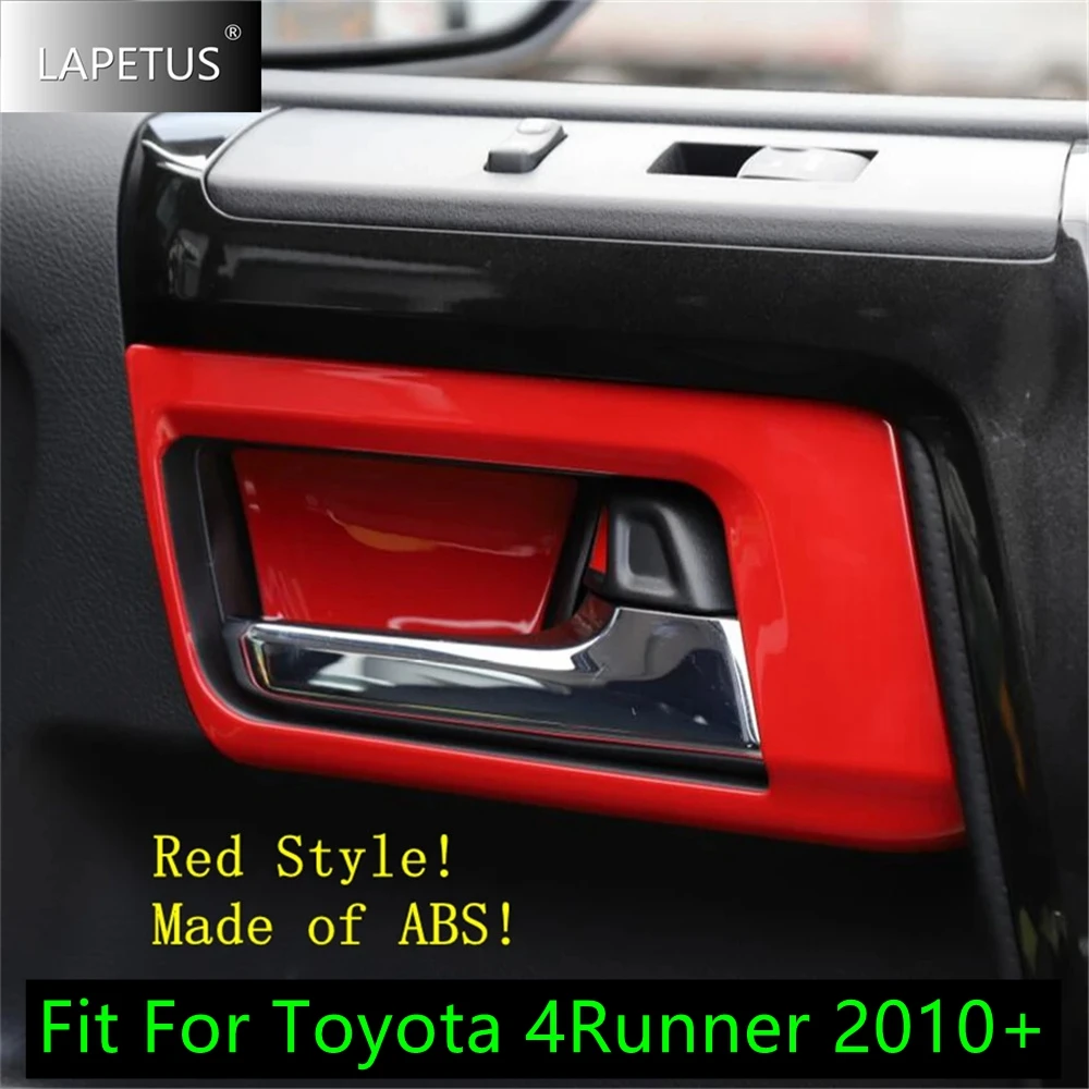 

Inner Door Pull Doorknob Handle Bowl Decor Cover Trim Fit For Toyota 4Runner 2010 - 2019 Carbon Fiber Look / Red Car Accessories