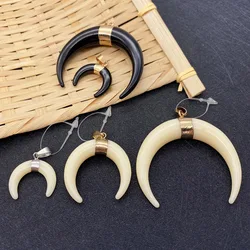 Irregular Resin Pendant Crescent Shape Electroplating Craft Pendant for DIY Necklace Jewelry Making Jewelry Making Accessories