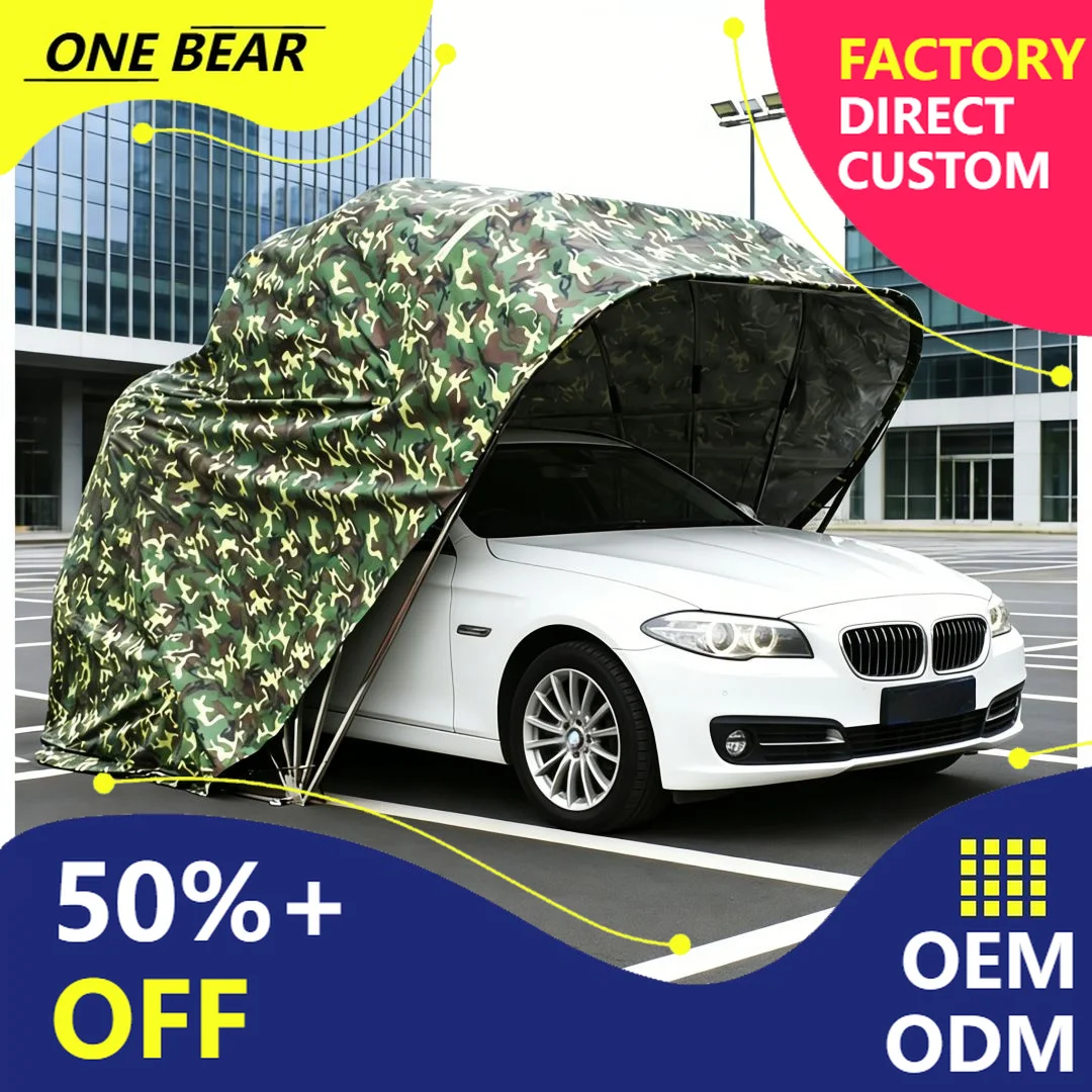 Any Size Custom Fully Automatic Folding Carport Waterproof Sunshade Mobile Garage Outdoor Parking Shelter Durable Oxford Fabric