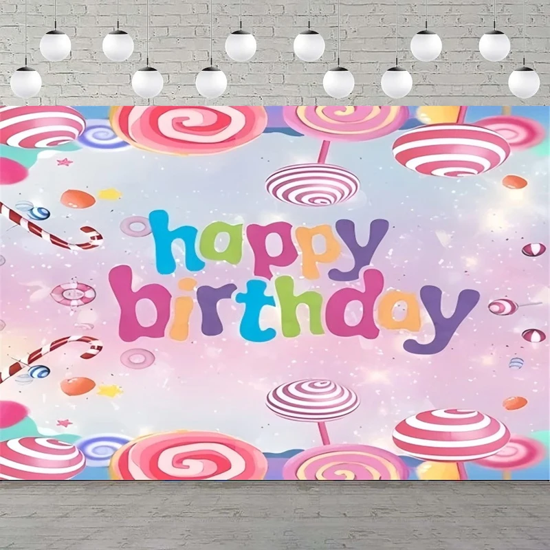 

Фон для фотосъемки Candyland Кекс Конфеты Дом Пончик Сладости Дети Девушки День Рождения Украшения Баннер Фон