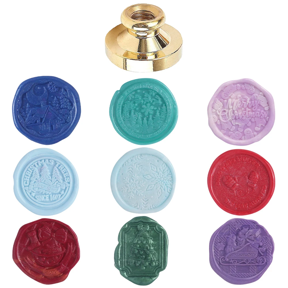 Christmas Wax Seal Stamp Head, Vintage Brass Sealing Stamp for Christmas Cards, Envelopes & Gift Wrapping
